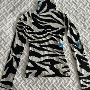 Off-White Black and White Zebra Long Sleeve Top